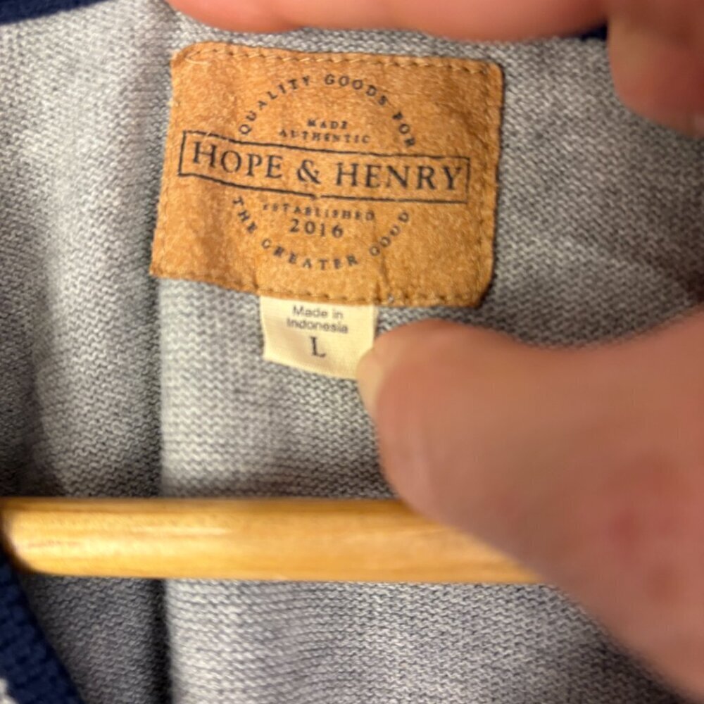 Hope & Henry Gray Cardigan Sweater Organic Cotton - Picture 7 of 7
